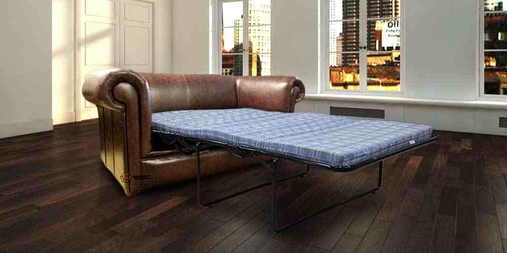 Seater Chesterfield 1930's Sofa Bed in Old English Dark Brown