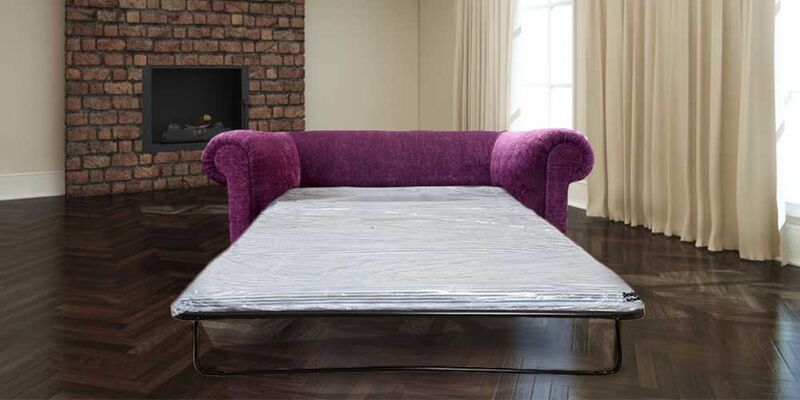 Product photograph of Chesterfield 1930 S 2 Seater Settee Sofabed Purple Aubergine Fabric from Designer Sofas 4U