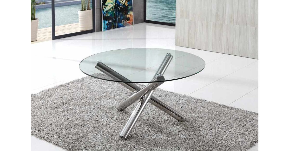 Tilbury Contemporary Round Glass Dining, Contemporary Round Glass Dining Table