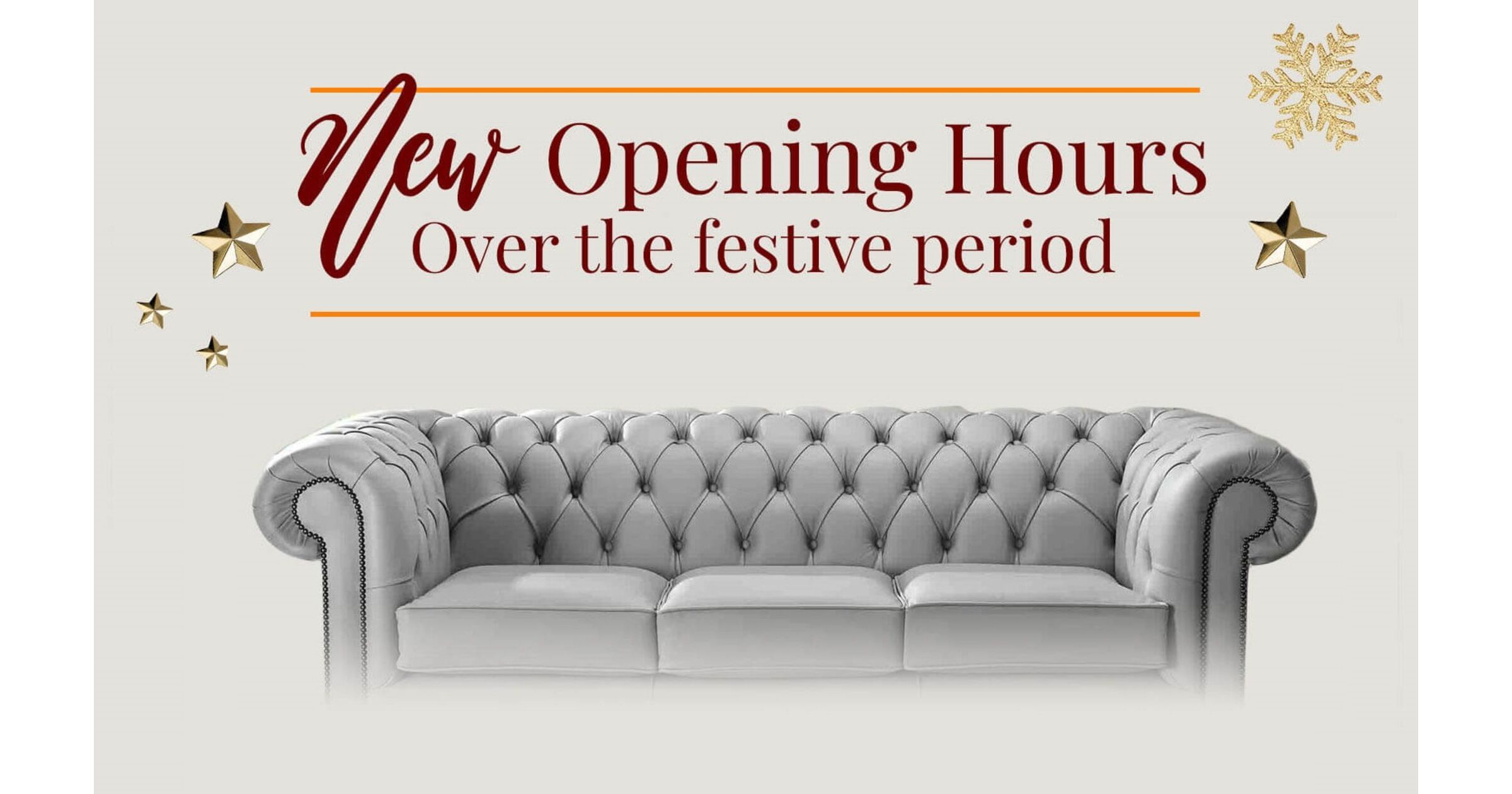 2022 Christmas & New Year Opening Times Designer Sofas 4 U