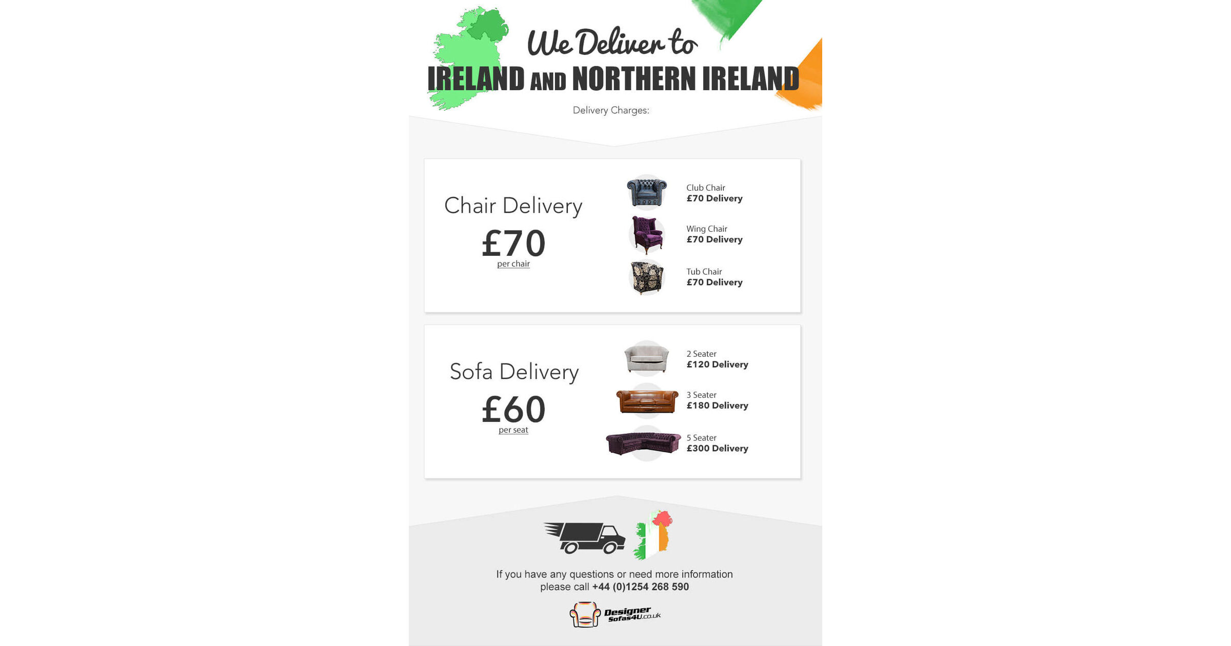 Chesterfield Sofas in Ireland and Northern Ireland Shipping Info