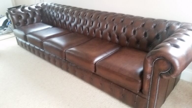 Chesterfield Bespoke Long Sofa - Original Antique Furniture Designer Sofas 4U