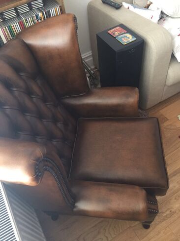 Leather Chesterfield Chair Picture by Designer Sofas 4U Happy Customer
