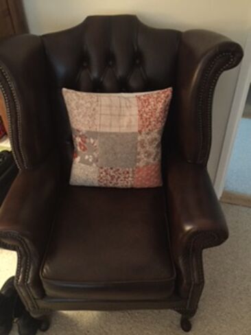 Chesterfield Queen Fireside Wing Leather Chair - Designer Sofas 4U Customer Picture