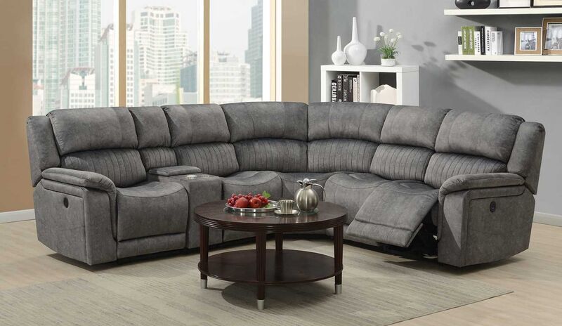 Product photograph of Dakota Reclining Grey Fabric Corner Group Sofa Suite from Designer Sofas 4U
