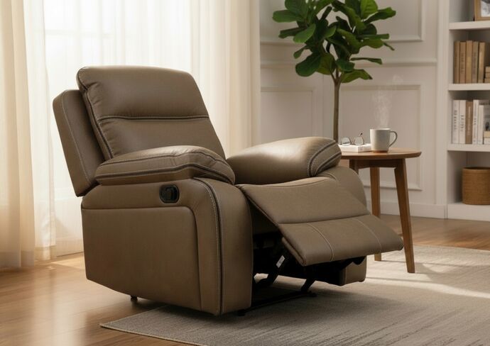 Jacob 1 Seater Reclining Cinema Armchair Tan