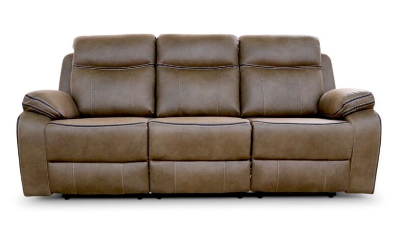 Jacob 3 Seater Reclining Cinema Console Sofa Tan