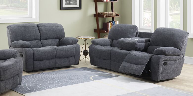 Jesolo 3+2 Modern Reclining Sofa Suite Set - Plush Grey Upholstery