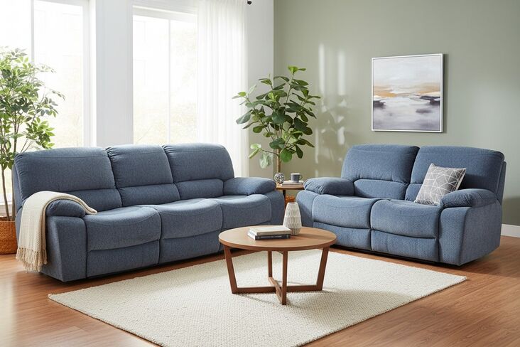 Jesolo 3+2 Modern Reclining Sofa Suite Set - Plush Grey Upholstery