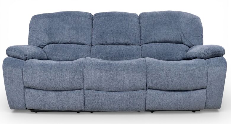 Jesolo 3 Seater Dual Recliner Sofa with Center Console – Plush Grey Fabric