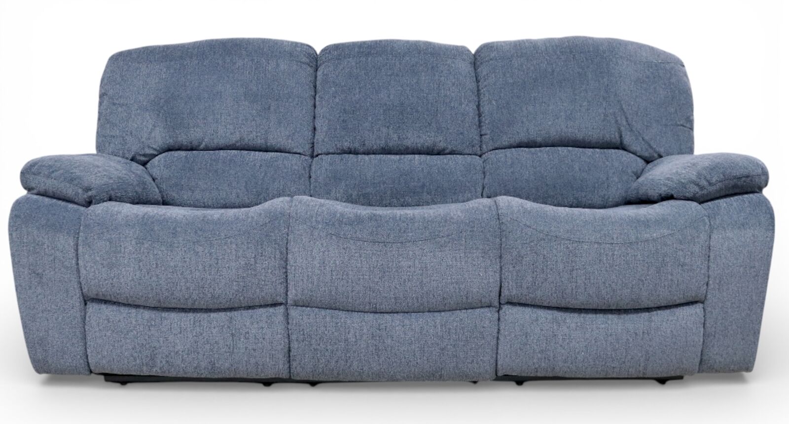 Jesolo 3 Seater Dual Recliner Sofa with Center Console Plush Grey Fabric