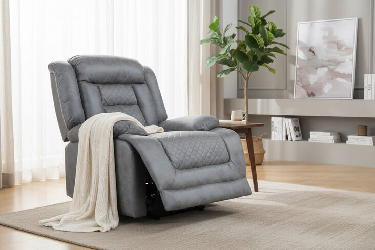 Kelly 1 Seater Grey Fabric Electric Recliner Armchair