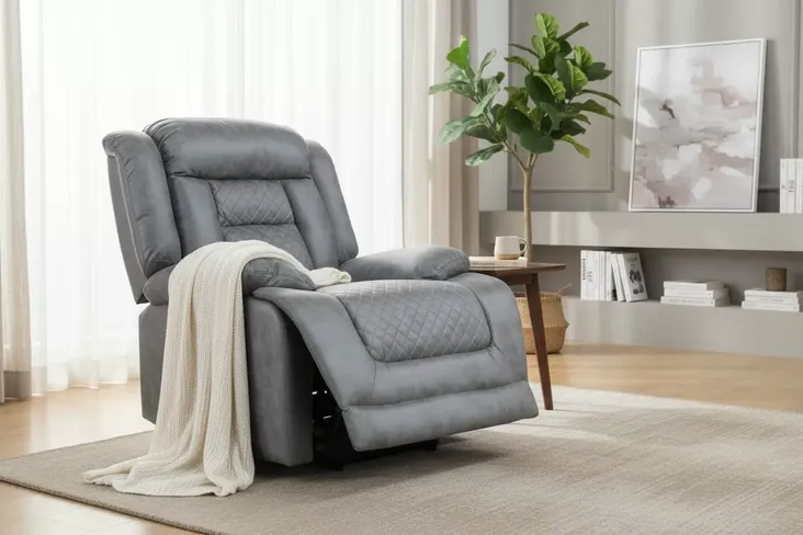 Kelly 1 Seater Grey Fabric Electric Recliner Armchair