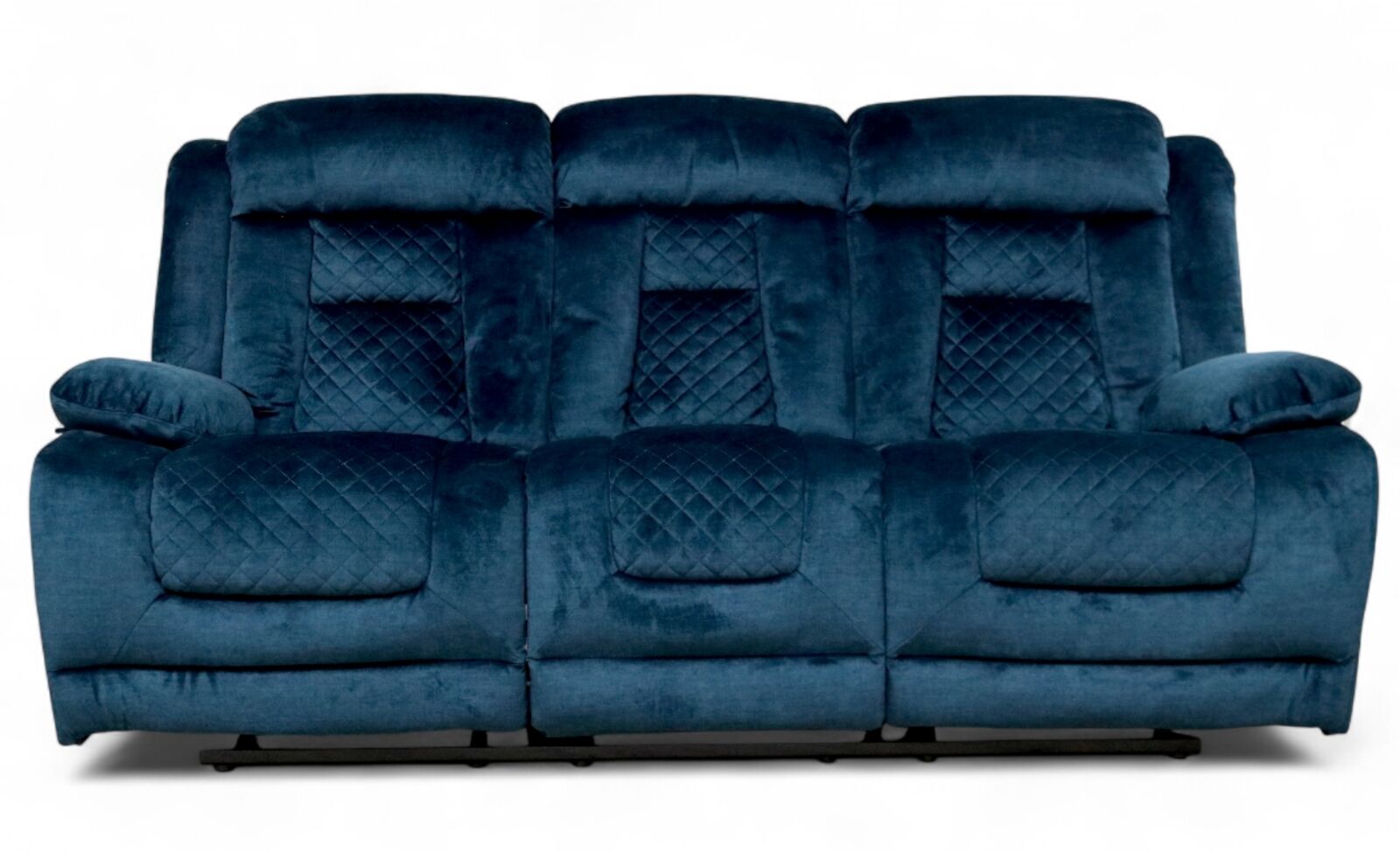 Kelly 3 Seater Ocean Blue Fabric Electric Recliner Sofa