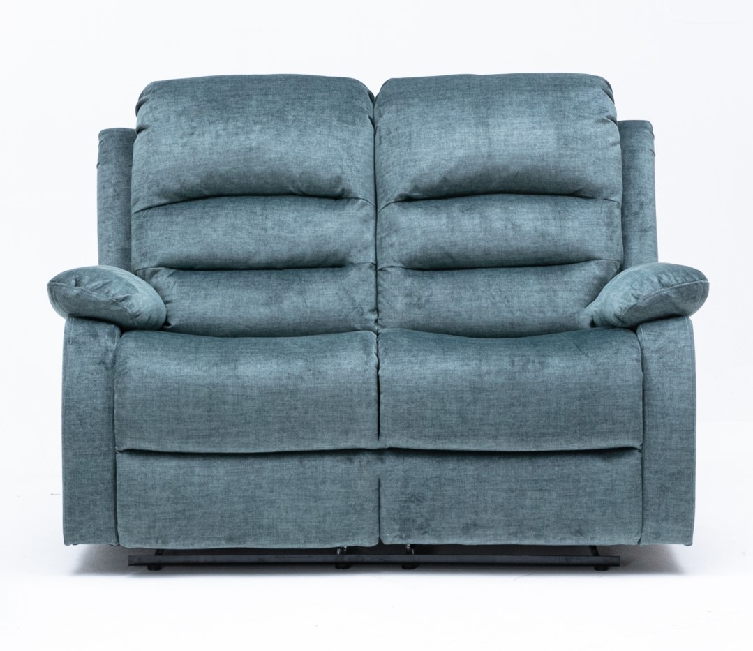 Kensley 2 Seater Ocean Blue Fabric Recliner Sofa