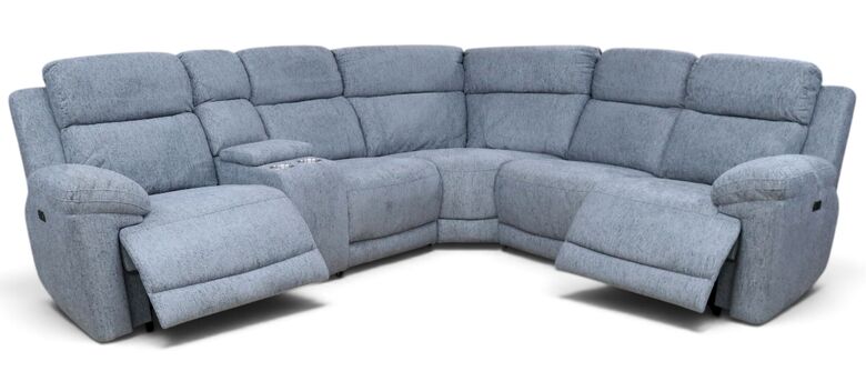 Leon Reclining Grey Fabric Corner Group Sofa - Power Reclining Sectional Sofa