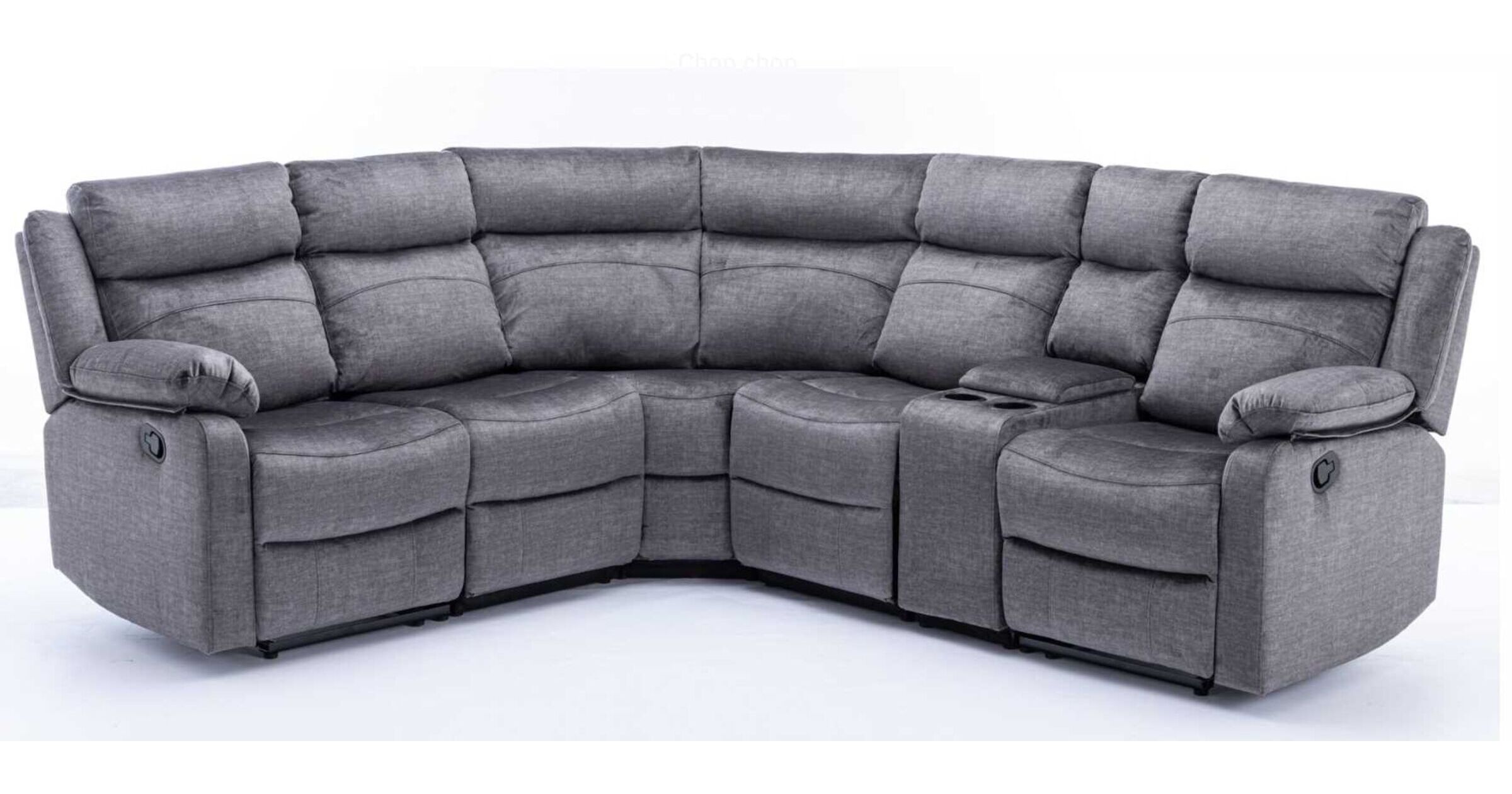 Reggie Reclining Grey Fabric Corner Group Sofa Suite Designer Sofas 4U