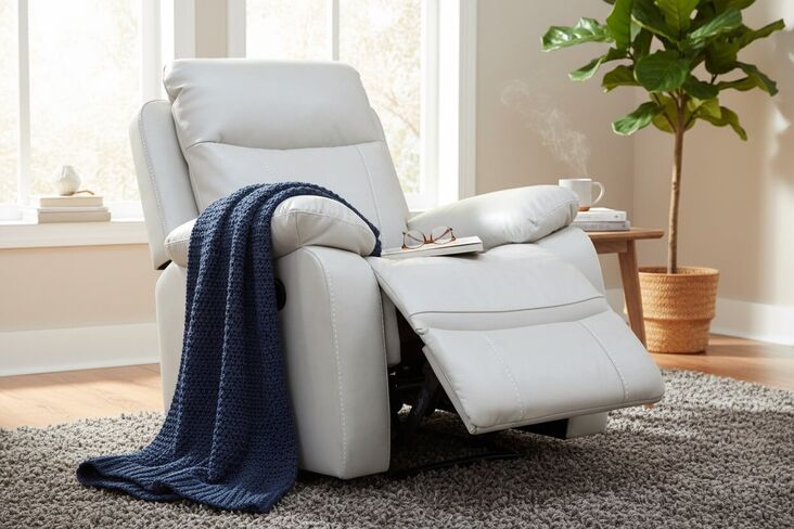 Seattle Modern 1 Seater Reclining Armchair Beige Leather