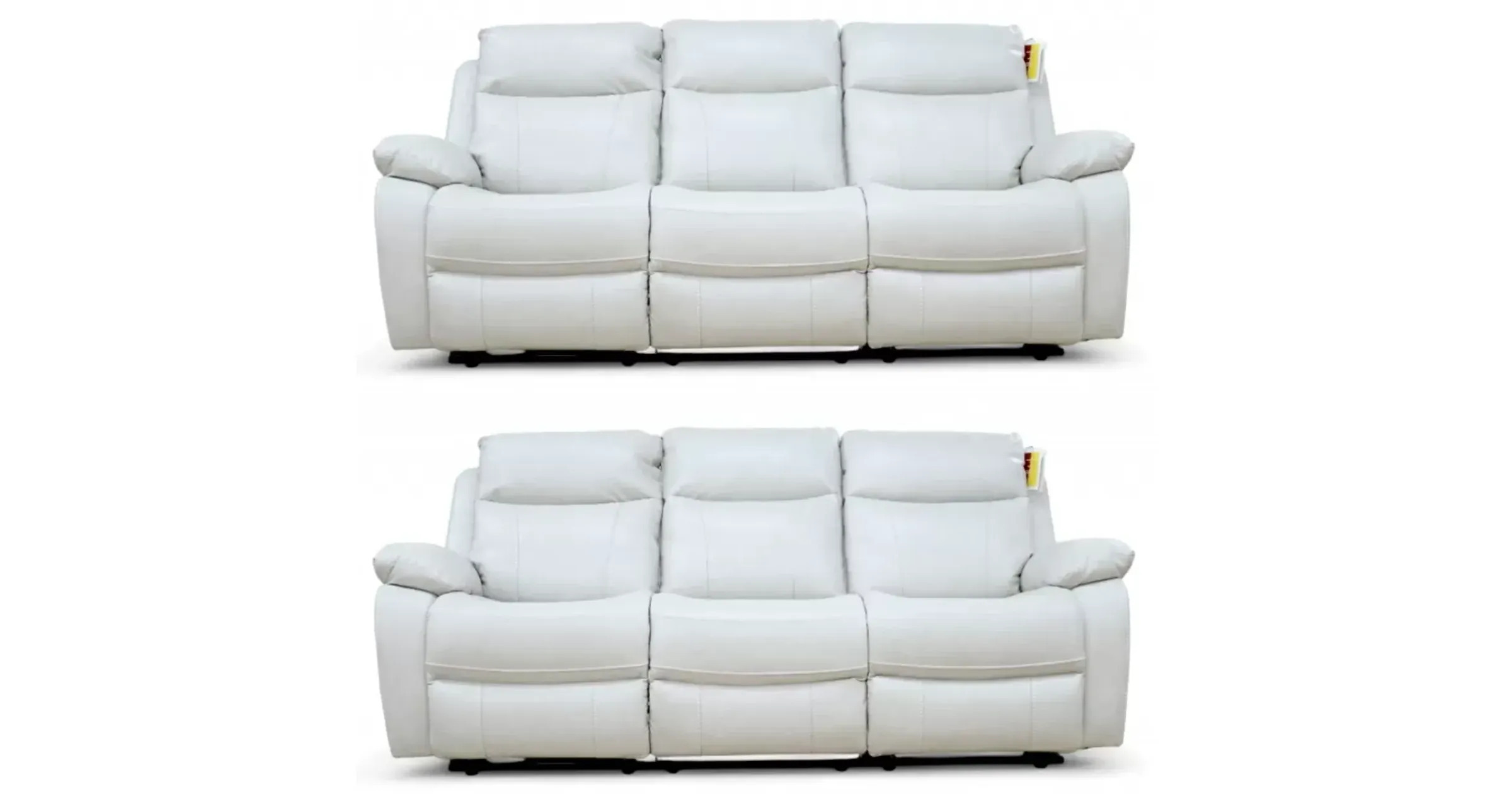 Seattle 3+3 Seater Reclining Sofa Suite – Beige Leather Modern ...