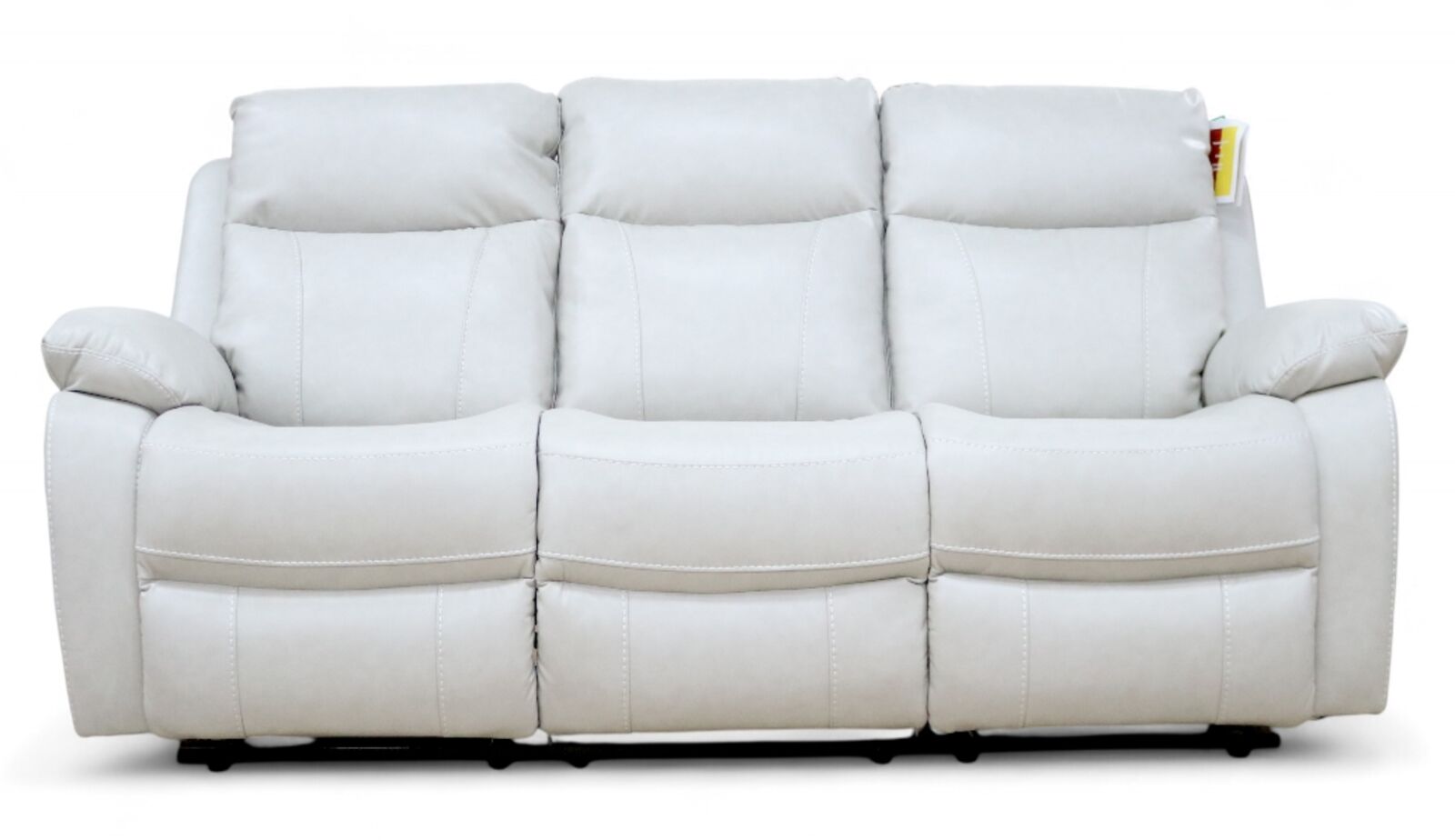 Seattle Modern 3 Seater Reclining Sofa Beige Leather