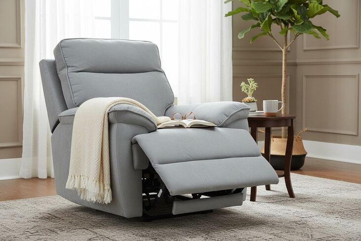 Valencia Electric Reclining Armchair Grey Fabric