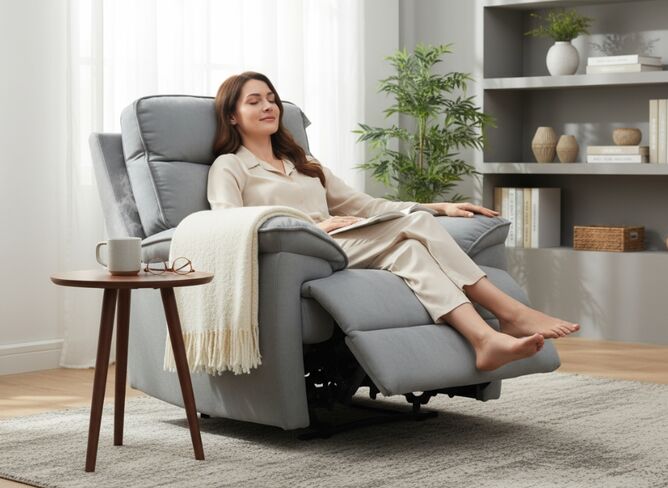 Valencia Electric Reclining Armchair Grey Fabric