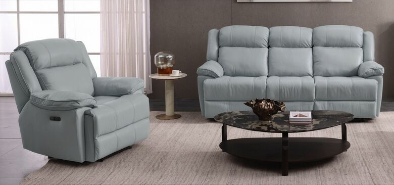 Voyager Modern 3+1 Reclining Living Room Sofa Suite Set – Premium Grey Leather