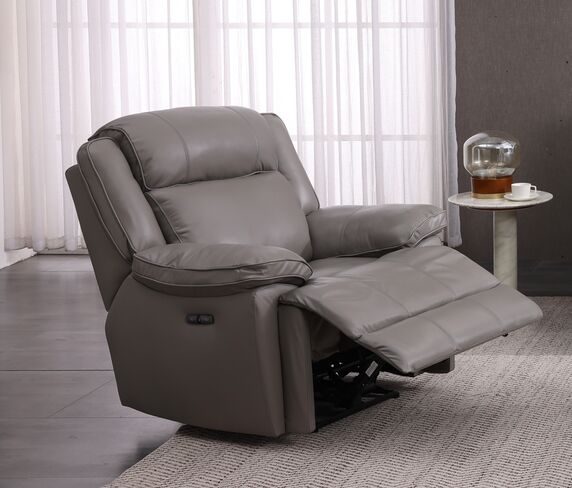Voyager Modern Reclining Living Room Armchair – Premium Grey Leather