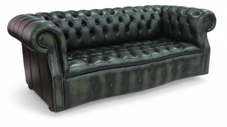 Chesterfield Darcy 3 Seater Leather Sofa Antique Green