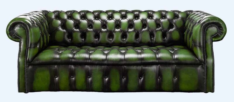 Product photograph of Chesterfield Darcy Sofa 3 Seater Antique Green Leather from Designer Sofas 4U