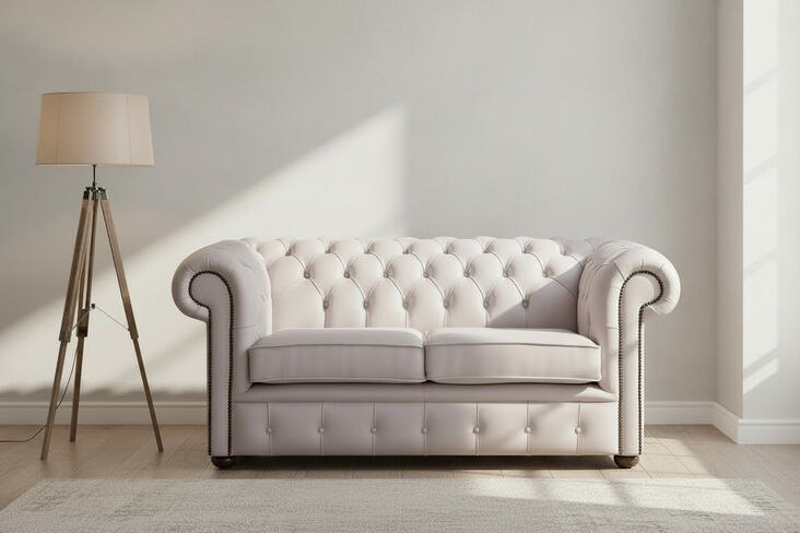 Chesterfield 2 Seater Shelly Grove Leather Sofa Settee