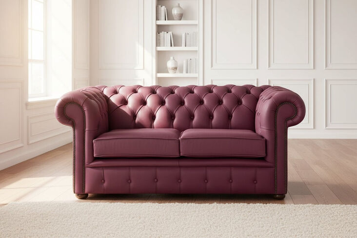 Chesterfield 2 Seater Shelly Philly Leather Sofa Settee
