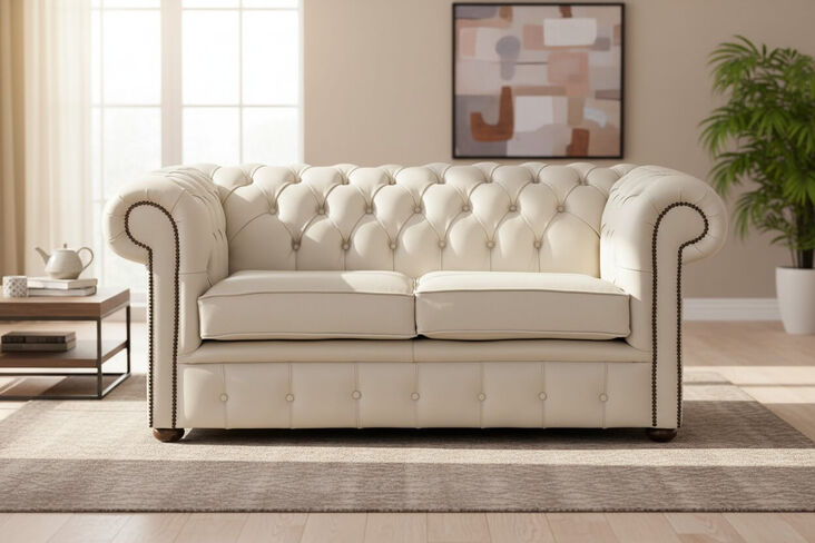 Chesterfield 2 Seater Shelly Seely Leather Sofa Settee