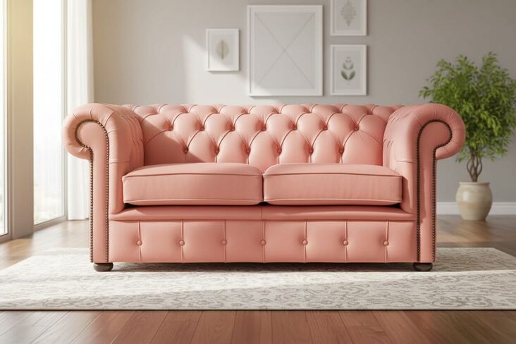 Chesterfield 2 Seater Shelly Tuscany Leather Sofa Settee