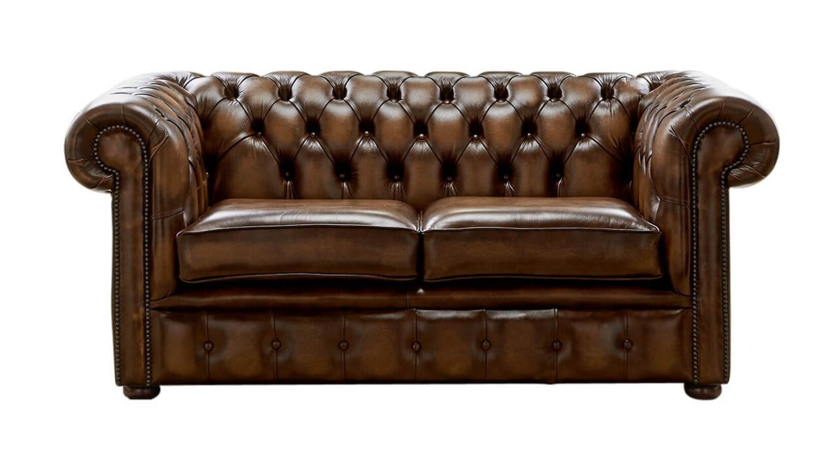 Product photograph of Chesterfield 2 Seater Sofa Settee In Antique Tan from Designer Sofas 4U