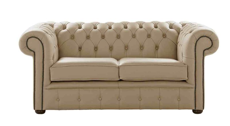 Product photograph of Chesterfield 2 Seater Shelly Basket Leather Sofa Settee from Designer Sofas 4U