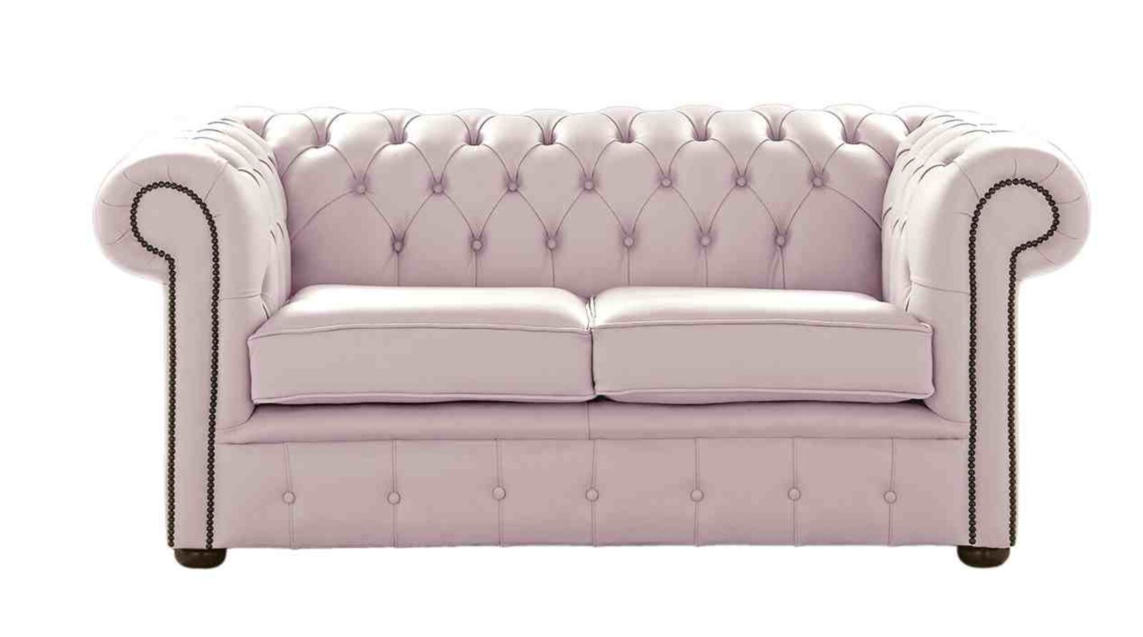 Product photograph of Chesterfield 2 Seater Shelly Blossom Leather Sofa Settee from Designer Sofas 4U