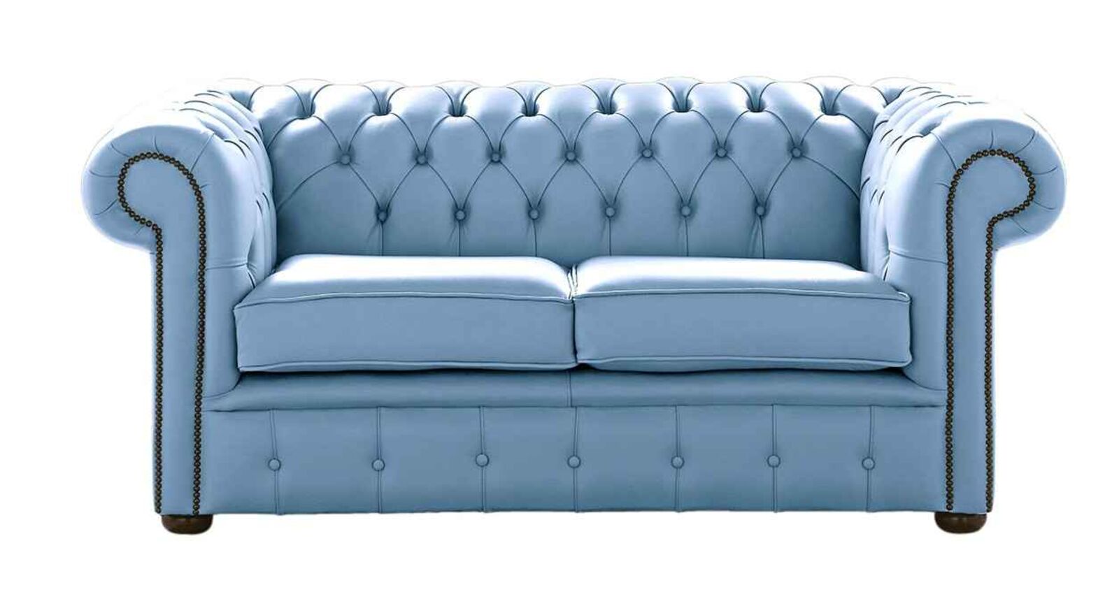 Product photograph of Chesterfield 2 Seater Shelly Haze Leather Sofa Settee from Designer Sofas 4U