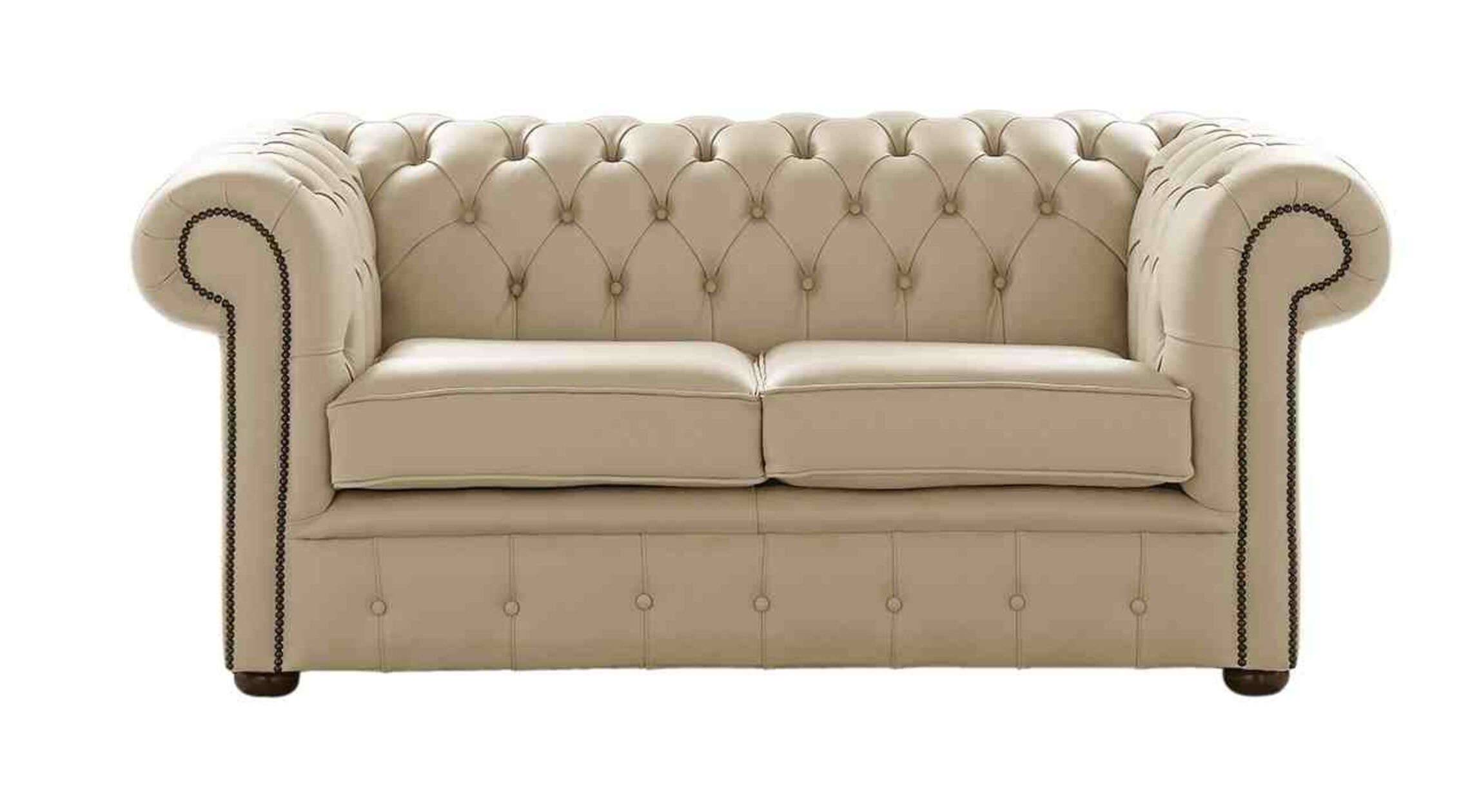 DesignerSofas4U Ivory leather Chesterfield Sofa