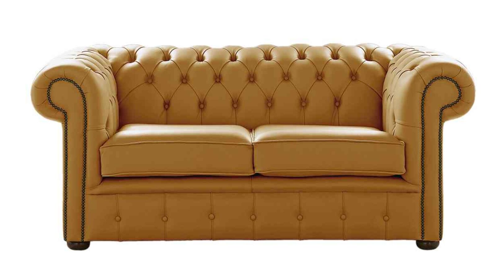 Product photograph of Chesterfield 2 Seater Shelly Parchment Leather Sofa Settee from Designer Sofas 4U