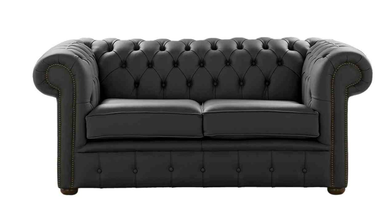 Product photograph of Chesterfield 2 Seater Shelly Steel Leather Sofa Stock from Designer Sofas 4U