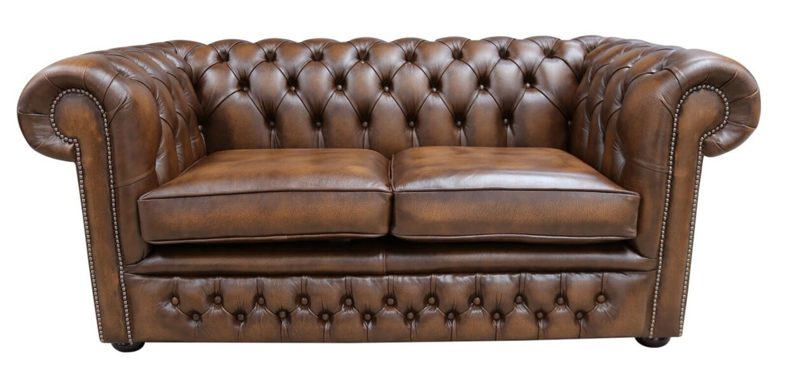 Product photograph of Rub Off Antique Tan Leather Chesterfield Winchester 2 Seater Amp Hellip from Designer Sofas 4U