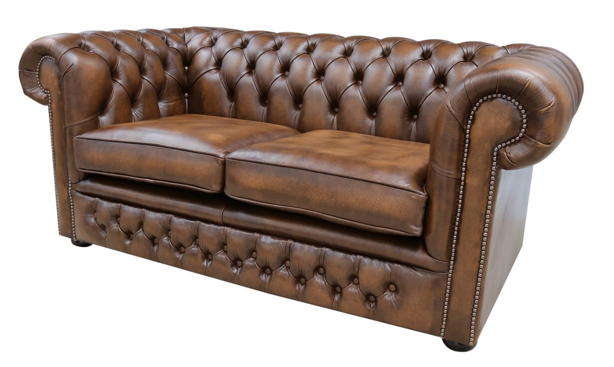 Península Salvaje Me gusta Rub Off Antique Tan Leather Chesterfield Winchester 2 Seater Sofa |  DesignerSofas4U