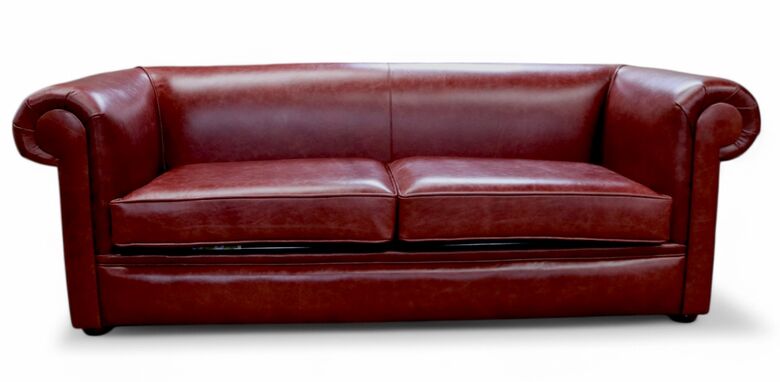 Chesterfield 1930 3 Seater Settee Old English Chestnut Leather Sofa