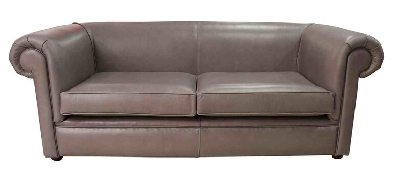 Chesterfield 1930 3 Seater Settee Old English Lead Leather Sofa