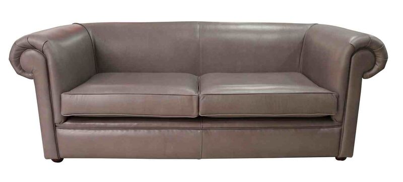 Product photograph of Chesterfield 1930 3 Seater Settee Old English Lead Leather Sofa from Designer Sofas 4U