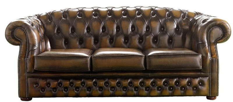 Product photograph of Chesterfield Handmade Buckingham 3 Seater Antique Tan Leather Sofa from Designer Sofas 4U