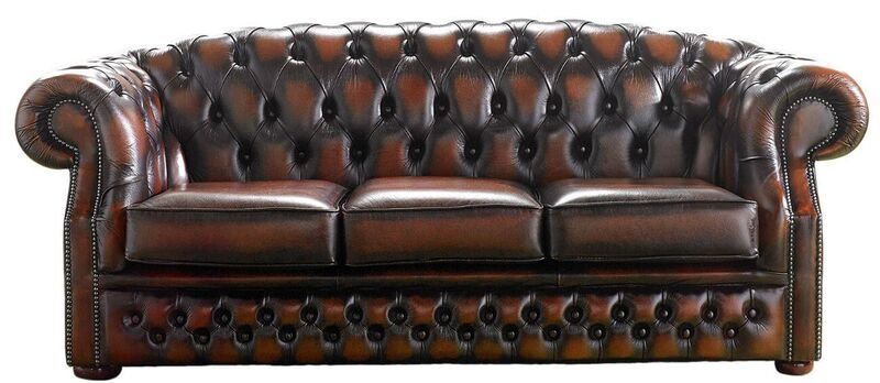 Product photograph of Chesterfield Handmade Buckingham 3 Seater Antique Rust Leather Sofa from Designer Sofas 4U