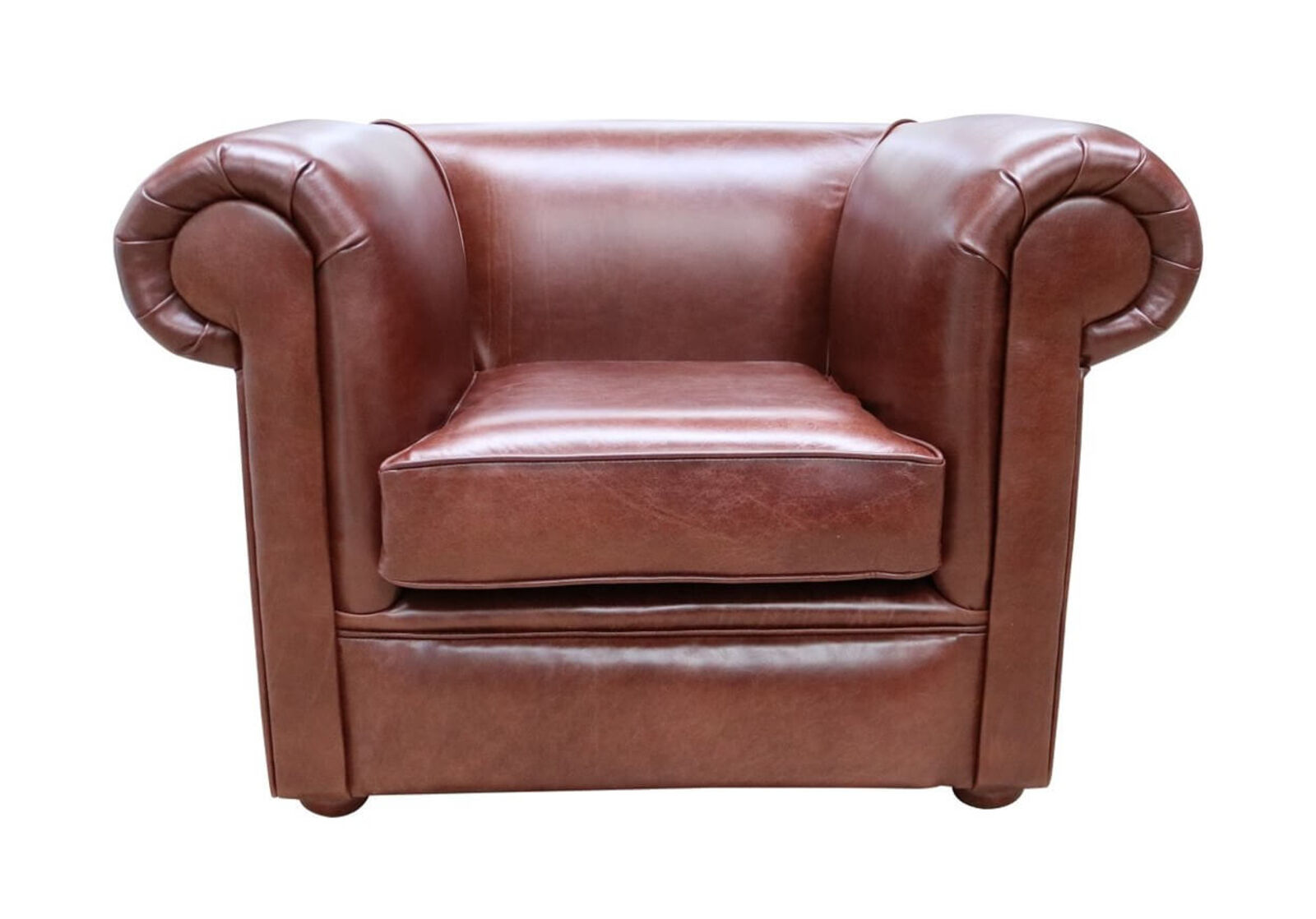 Product photograph of Chesterfield 1930 S Low Back Club Armchair Old English Hazel Leather from Designer Sofas 4U