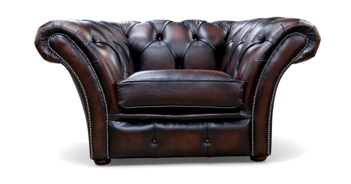 Duchess Chesterfield Club Chair Antique Rust Leather | DesignerSofas4U